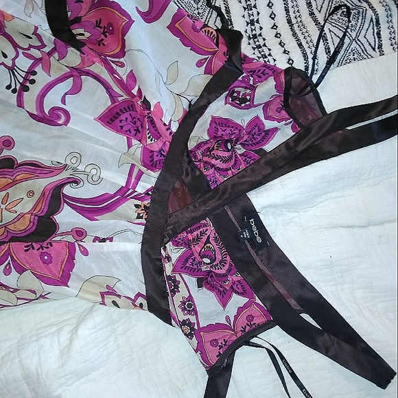 bebe Maxi Dress Size M multi-colored pink/orange/ brown - Picture 3 of 6